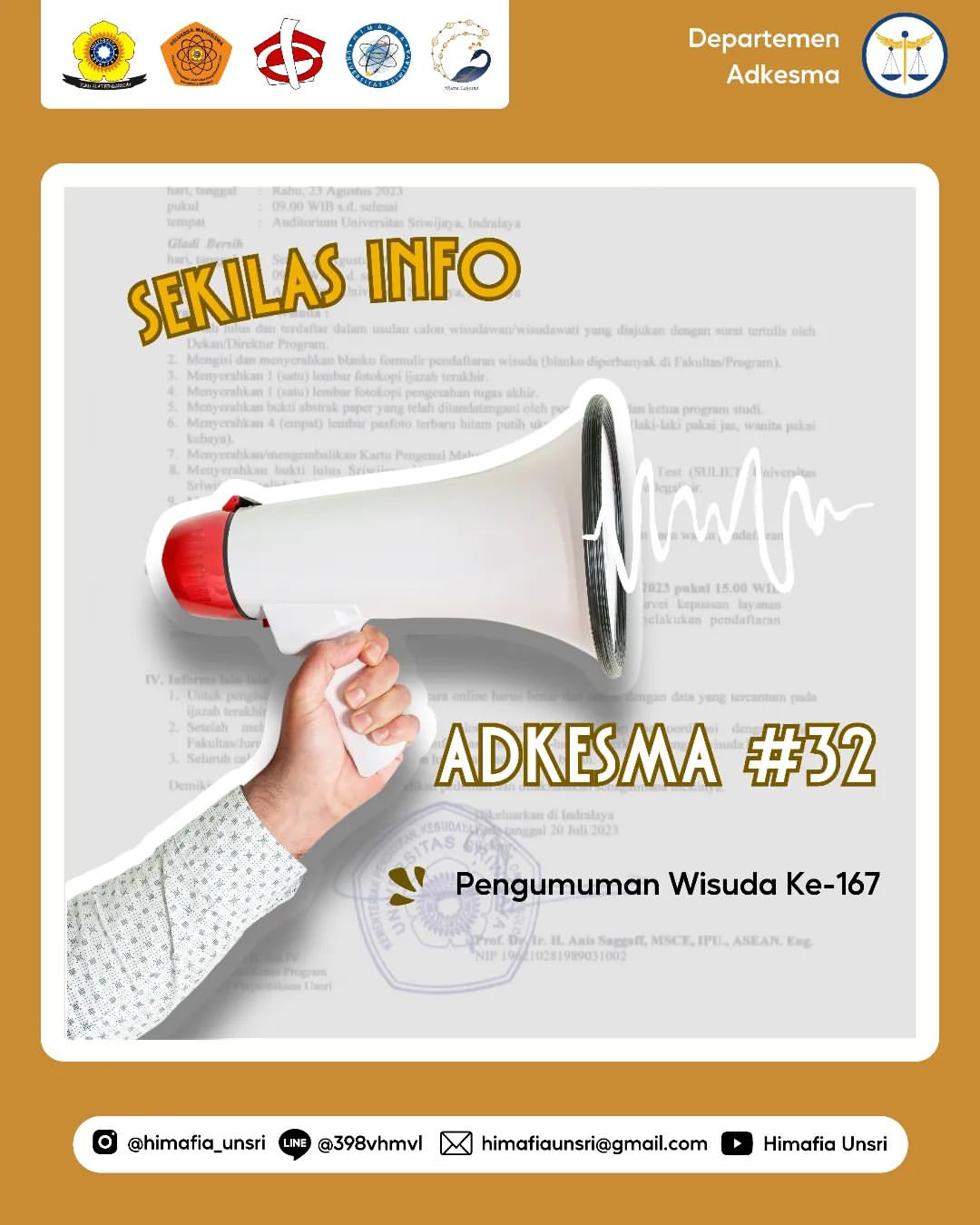 [Sekilas Info Adkesma #32 : Pengumuman Wisuda Ke-167]